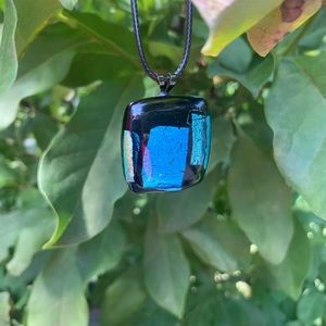 Handmade dichroic glass pendant